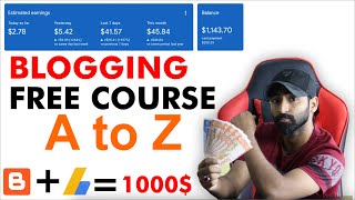 Blogging Complete Course in Hindi 2022  How to Start Blogging STEP BY STEP [upl. by Assirehs]