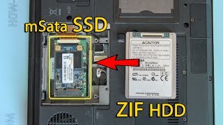 Замена ZIF HDD на SSD mSATA на ноутбуке HP Compaq 2510p [upl. by Assiral]