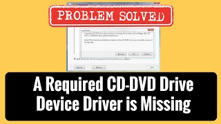 Fix A required cddvd drive device driver is missing [upl. by Eriam]