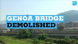 Genoa bridge demolished [upl. by Bradleigh]