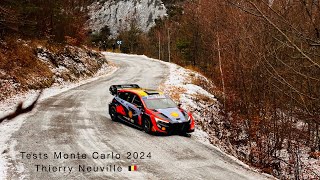 Tests Rallye MonteCarlo 2024 Hyundai i20 WRC1  Thierry Neuville [upl. by Aikahs]