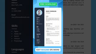 How to Edit Resume on Word  Best CV Format Download 2024 resumeformat [upl. by Mossman]