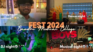 Medical College Fest Vlog🕺🔥  Ragging💀  Dance And DJ 🕺🪩 Gandhi Medical College Fest 2024 [upl. by Tolliver]