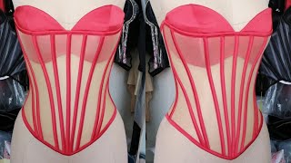 LET US DRAFT A FUNNEL CORSET  MID BUST CORSET PATTERN DRAFTING  FUNNEL CORSET [upl. by Livvi]