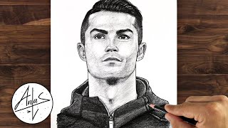 Sketching Cristiano Ronaldo  Drawing Tutorial step by step for beginners [upl. by Alrrats977]