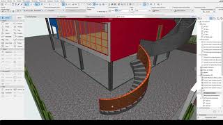 ARCHICAD 21 COMO HACER UNA BARANDILLA TIPO MURETE [upl. by Dulcy]