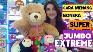 CARA MENANG BONEKA JUMBO EXTREME CARA MENANG CAPIT BONEKA BESAR TIMEZONE LIPPO MALL PURI [upl. by Anelis]