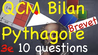 QCM BILAN PYTHAGORE  10 questions  Niveau Brevet  Troisième [upl. by Tnahsin]