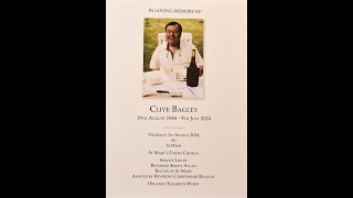 2024 08 01 Clive Bagleys Funeral Service [upl. by Notsirt11]