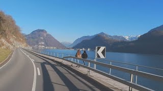 🇨🇭🚘 driving switzerland 4K 🏞️ Iseltwald ➡️ Brünigpass ➡️ Hergiswil ➡️ Luzern HDR [upl. by Yderf]