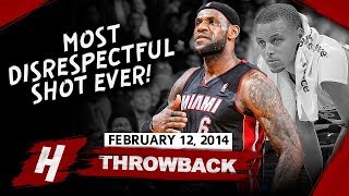 LeBron James MOST DISRESPECTFUL CLUTCH SHOT EVER vs Warriors 20140212  36 Pts Curry SHOCKED [upl. by Tzong214]