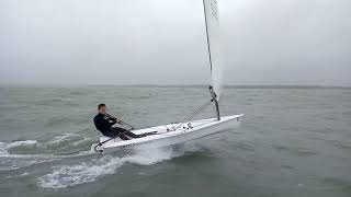 RS Aero  Lymington 1st Nov 16  RS Aero 6 prototype downwind through waves in a fresh breeze [upl. by Attwood]