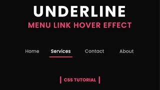 Draw Underline Link Hover Effect  CSS Menu Hover Effect [upl. by Oigolue205]