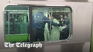 Three people stabbed on Tokyo train [upl. by Mccandless]