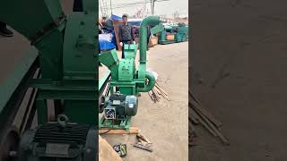 Chunks of wood instantly turn into wood chips😈😈 machine industrialshredder woodchipper [upl. by Leitao]