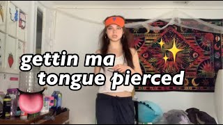 getting my tongue pierced VLOG [upl. by Elyr]