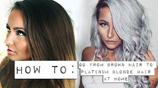 ❤ HOW TO go from brown hair to platinum blonde at home ❤ [upl. by Ulick]