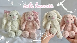 how to crochet a cute bunny  beginnerfriendly tutorial with row counter app no magic ring [upl. by Farrell]