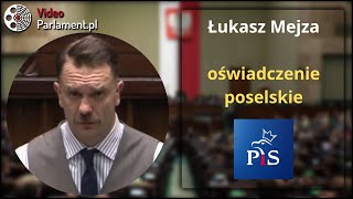 Łukasz Mejza  oświadczenie poselskie [upl. by Aicnerolf]