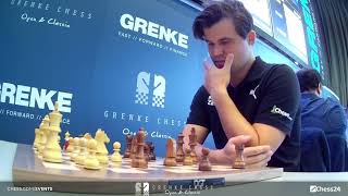 Magnus Carlsen vs Richard Rapport GAME 2 FINAL GRENKE Chess Classic 2024 [upl. by Foushee54]