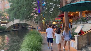 Sunset Walk on San Antonio River Walk in Summer 2023 [upl. by Kathryne204]