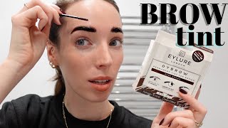 HOW TO TINT YOUR EYEBROWS AT HOME SAFELY  DIY Eylure Dybrow Brow Tint Dark Brown Easy Tutorial [upl. by Nasya]