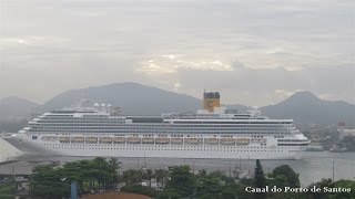 COSTA PACIFICA chegando ao Porto de Santos 17122015  travessia [upl. by Ahsuas]