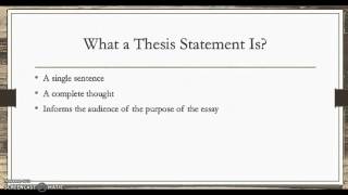 Thesis Statements amp Structure [upl. by Nnayram43]