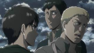 Attack on Titan Season 2 Reiner and Bertholdt Titan Transformation English dub [upl. by Berkly]