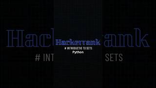 Hackerrank Introduction To Sets  Hackerrank Python solutions [upl. by Maye]