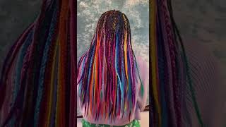 Rainbow Braids  wwwmagicstylede  WhatsApp 07131576860 besthairbraidinggermany braids [upl. by Heintz]