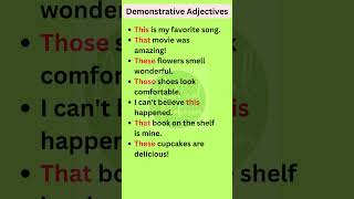 Demonstrative Adjectives in English Grammar shorts [upl. by Siekram]