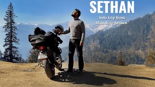 Sethan Village  Solo Ride  Delhi To Manali Ride  Motorcycle ride  Honda Hness cb350  January 24 [upl. by Knutson271]