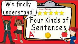 Four Kinds of Sentences  Award Winning Teaching Video  Four Types of Sentences  Complete Sentence [upl. by Nitas]