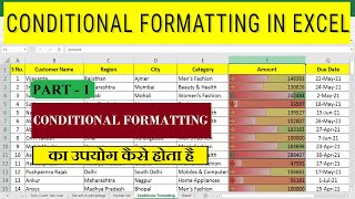 Conditional Formatting in Excel  Part  1  Excel Tutorial in Hindi [upl. by Ahset]