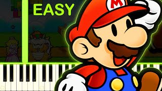 PAPER MARIO THEME  EASY Piano Tutorial [upl. by Ariaec]