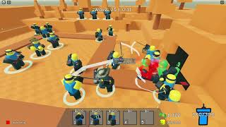 Doomspire Defense Roblox I Beating a round on easy mode [upl. by Kannav]