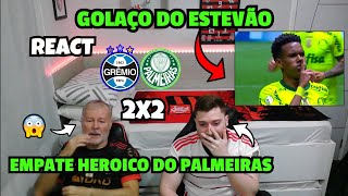 REACT  GRÊMIO 2 X 2 PALMEIRAS  GOLAÇO DO ESTEVÃO  BRASILEIRÃO 2024 [upl. by Glynda]