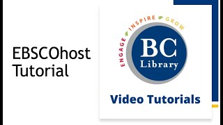 EBSCOhost Tutorial [upl. by Haldis]