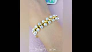 Diy Beeded Bracelet  Pearl bracelet  diy gift idea  bss gift idea  viral bracelet  handmade [upl. by Melliw]