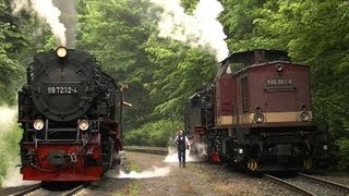 Dampflok 99 7234 Lokschaden in Steinerne Renne  Harzkamel schleppt ab [upl. by Eanal]