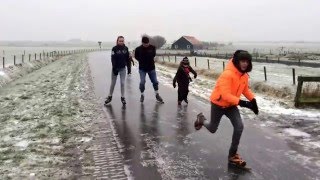 Schaatsen op de Tjetteweg op 5 januari 2016 [upl. by Carrew706]