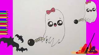 COME DISEGNARE FACILE DISEGNI KAWAII CARINI DA FARE fantasma [upl. by Nived]