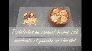 Tartelettes au caramel cacahuète et ganache au chocolat  طورطات بالكارميل، كاوكاو و غناش بالشكلاط [upl. by Chesney]