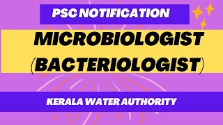 Microbiologist Bacteriologist Kerala Water Authority [upl. by Hessler]