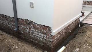 Damp proofing house walls below ground level [upl. by Anoniw]