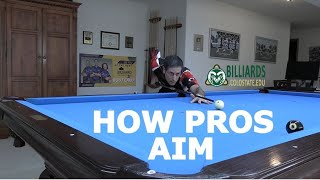 HOW TO AIM in Pool and Billiards … The AIMING SYSTEM of the PROS [upl. by Ahsilem]