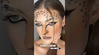 Rwar 🐆 new youtubeshorts youtube makeup halloween spooky leopard cheetah autumn eyemakeup [upl. by Jevon363]