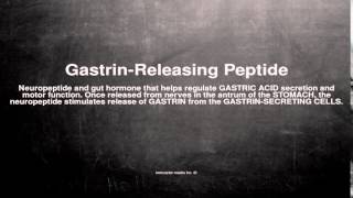 Medical vocabulary What does GastrinReleasing Peptide mean [upl. by Bellda]