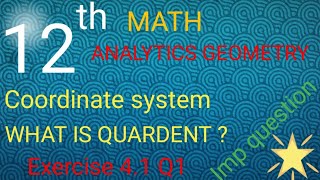 Chap  4 Analytical Geometry  Coordinate System  Quardant  Exercise 41FSc Part2 Math🔥 [upl. by Rana]